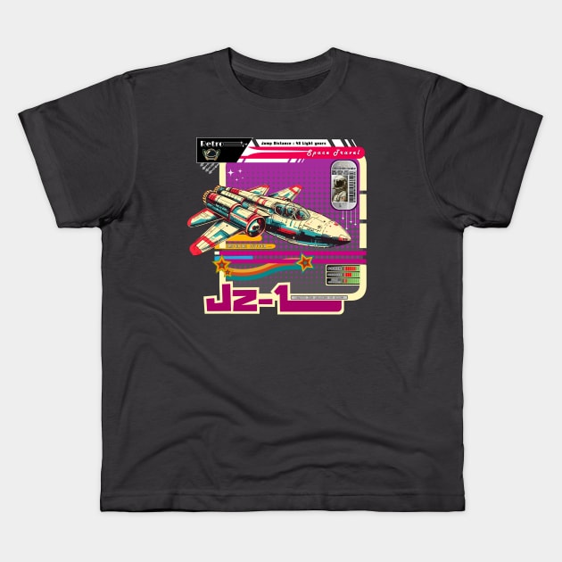 JZ-1 Imperial Cutter (Retro Space travel) I Kids T-Shirt by Invad3rDiz